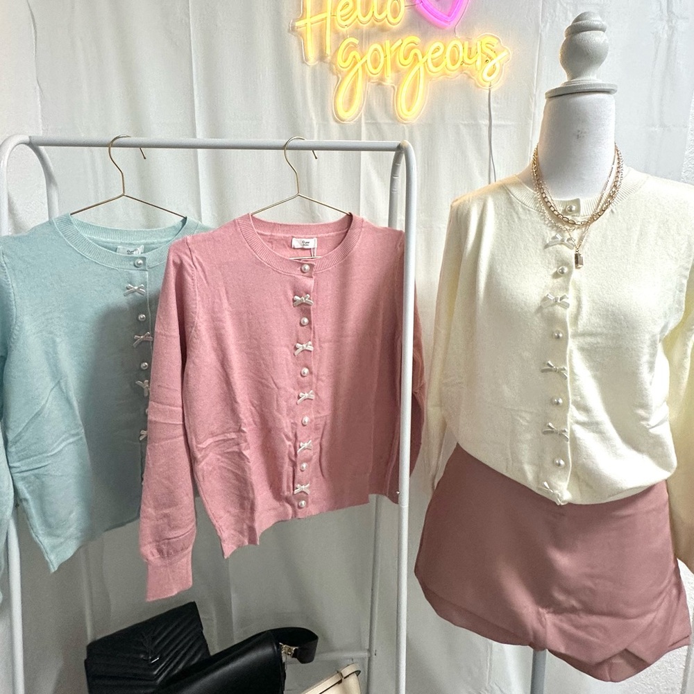 Cardigan - Blue and pink
